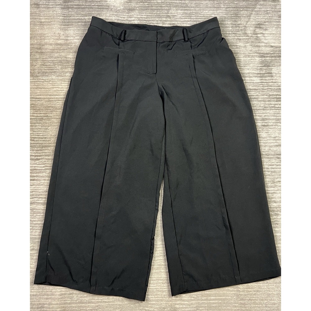 Ashley Stewart Dress Pants Womens 26 Black Wide Leg Polyester‎ Blend Casual